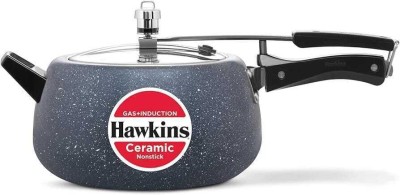 Hawkins Ceramic Nonstick 3L Pressure Cooker, Induction Inner Lid Cooker,Blue 3 L Inner Lid Induction Bottom Pressure Cooker & Pressure Pan(Aluminium)