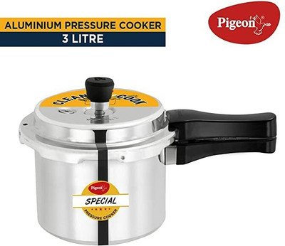 Pigeon Cleancook 3 L Outer Lid Pressure Cooker(Aluminium)