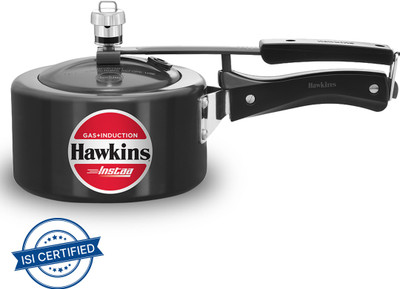 Hawkins Instaa Tall Body Cooker, Black (IIH15) 1.5 L Inner Lid Induction Bottom Pressure Cooker(Hard Anodized)