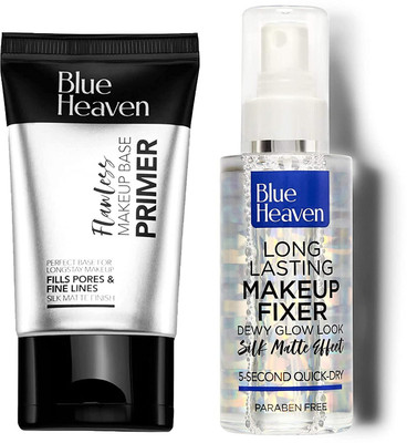 BLUE HEAVEN Flawless Makeup Base (18g) & Long Lasting Makeup Fixer(60g) Primer  - 78 ml(white)