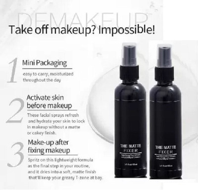 AMOSFIA NEW ALL SKIN TYPE MAKEUP SETTING VITAMIN E EXTRACT SPRAY SET OF 2 Primer  - 200 ml(Transparent)