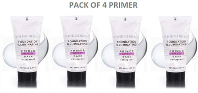 YELGO Pack of 4 Most Beautiful 1 illuminating primer, waterproof Luxury  Primer  - 100 ml(Trnasparent)