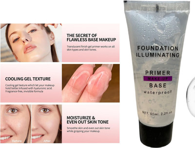 AMOSFIA 3D Moisturizing Foundation Primer, Clear Smooth Makeup Base for Flawless Skin Primer  - 50 ml(Transparent)