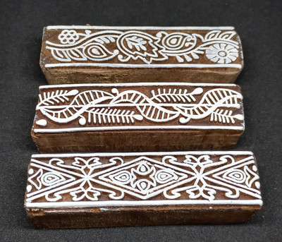 Reniq 3652 Printing Block for Saree Shalwar Suite duptta Textile Printing Block Printing Blocks(Pack of 3)