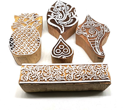 Reniq Wooden Printing Block Stamp144 Printing Blocks Printing Blocks(Pack of 5)