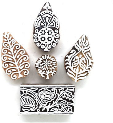 Reniq 3.0-JJ Wooden Printing Block Stamps Hand Carved Printing Blocks Printing Blocks(Pack of 5)