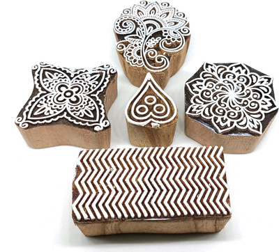 Reniq Wooden Printing Block Stamp138 Printing Blocks Printing Blocks(Pack of 5)