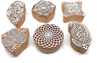Reniq Wooden Printing Block Stamp132 Printing Blocks Printing Blocks(Pack of 6)