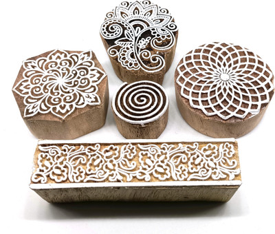 Reniq Wooden Printing Block Stamp143 Printing Blocks Printing Blocks(Pack of 5)