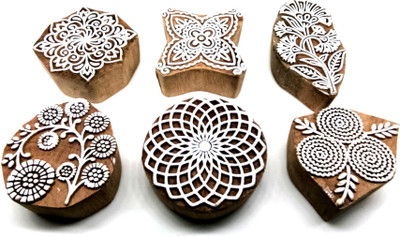 Reniq Wooden Printing Block Stamp133 Printing Blocks Printing Blocks(Pack of 6)