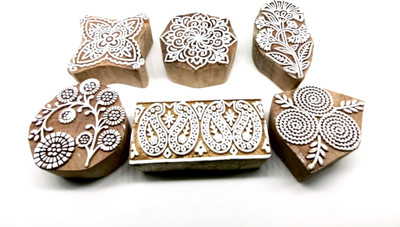 Reniq Wooden Printing Block Stamp134 Printing Blocks Printing Blocks(Pack of 6)