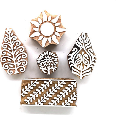 Reniq 3.0-FF Wooden Printing Block Stamps Hand Carved Printing Blocks Printing Blocks(Pack of 5)