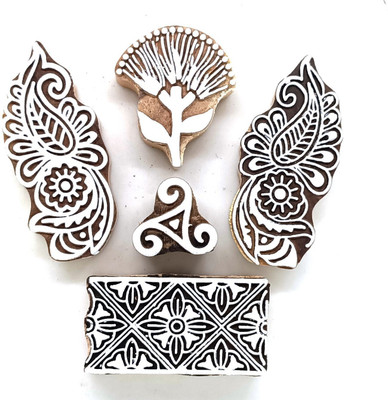 Reniq 3.0-YY Wooden Printing Block Stamps Hand Carved Printing Blocks Printing Blocks(Pack of 5)