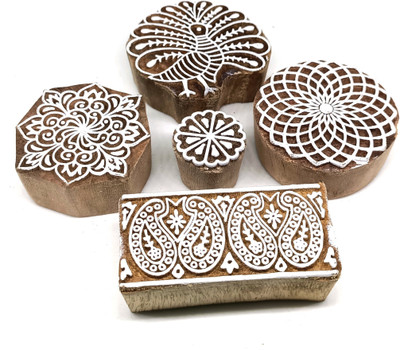 Reniq Wooden Printing Block Stamp151 Printing Blocks Printing Blocks(Pack of 5)