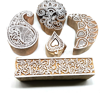 Reniq Wooden Printing Block Stamp142 Printing Blocks Printing Blocks(Pack of 5)