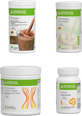 HERBALIFE F1 Shake Chocolate , Small Protein Powder, ShakeMate , Afresh - Peach Protein Shake(400 g, chocolate peach)