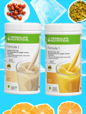HERBALIFE F1 SHAKE MIX-VANILLA AND MANGO(PACK OF 2) Protein Shake(1000 g, VANILLA, MANGO)