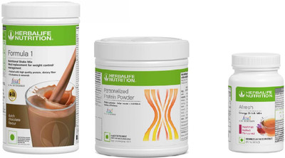HERBALIFE F1 SHAKE MIX-CHOCOLATE,PP-200GM AND KASHMIRI KAHWA Protein Shake(750 g, CHOCOLATE, KASHMIRI KAHWA)