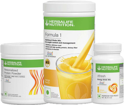 HERBALIFE FORMLA 1 SHAKE MANGO ,PROTEIN200GM AND LEMON. AFRESH COMBO MANGO, LEMON Powder(750 g, Pack of 3)
