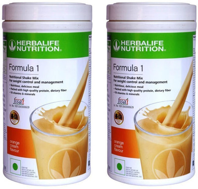 HERBALIFE Formula 1 Nutritional Shake Mix - Orange Cream Flavor 2 PCS PACK Plant-Based Protein(1 kg, Orange Cream)