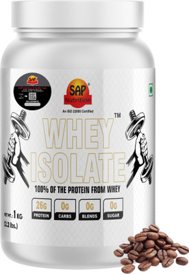 SAP Nutrition Whey Isolate with Digestive Enzymes & Vitamin Minerals 26g Whey Protein(1 kg, Coffee)