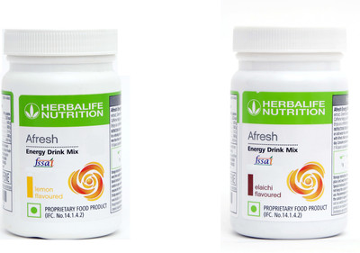 HERBALIFE Afresh Energy Drink Mix Combo ELAICHI + LEMON Nutrition Drink(2x50 g, ELAICHI, LEMON Flavored)