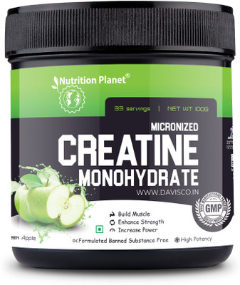 Nutrition Planet Micronized Creatine Monohydrate (33 Servings, 0.22LB)) Creatine(100 g, Green Apple)