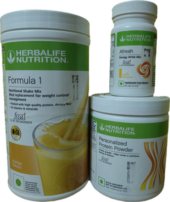HERBALIFE WEIGHT LOSS COMBO FORMULA 1 MANGO SHAKE PROTEIN POWDER 200GM AFRESH LEMON Protein Shake(3 g, mango shake, ppp200gm, afresh lemon)