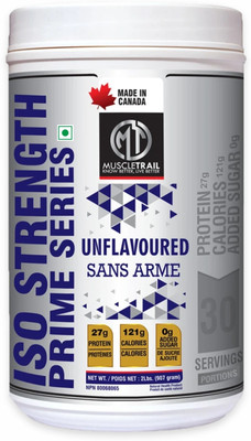 Muscle Trail Iso Strength Prime Series Whey protein Isolate 2lbs, 30 Servings |121 Calories Whey Protein(907 g, Unflavoured)