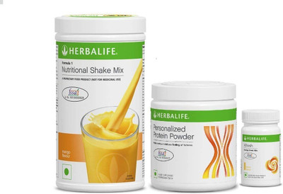 HERBALIFE FORMLA 1 SHAKE MANGO ,PROTEIN200GM AND GINGER AFRESH COMBO MANGO, GINGER Powder(750 g, Pack of 3)