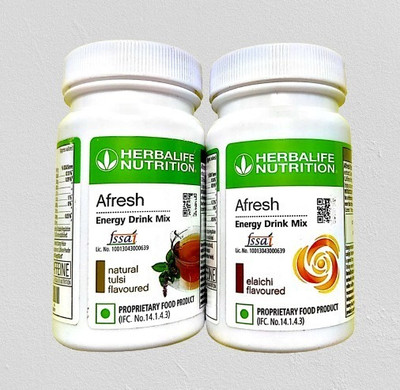 HERBALIFE AFRESH ENERGY DRINK MIX-TULSI AND ELAICHI(PACK OF 2) Energy Bars(100 g, TULSI, ELAICHI)