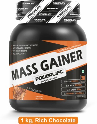 POWERLIFT For Lean Muscle Gain Protein Powder, with Multivitamins Weight Gainers/Mass Gainers(1 kg, Rich Chocolate)
