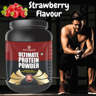 NUTRILEY Ultimate Protein Powder Whey Protein Body Gainer Muscle Fit Whey Protein Men Boy Weight Gainers/Mass Gainers(500 g, Strawberry Flavour)