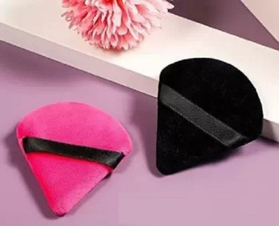ShopCircuit Triangle Powder Puff Makeup Sponge Puff with Case, Soft Cosmetic Face