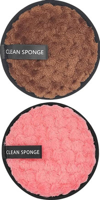 CartKing 2 Pieces Round Makeup Removal Sponges - Double Layer, Reusable, and Your Face