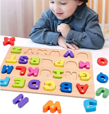 Wooden Educational Creative learning A To Z English Alphabets Board(27 Pieces)