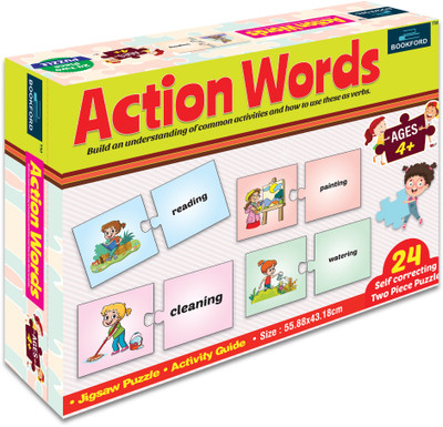 BOOKFORD Action Words Jigsaw Puzzle Game & Fun and Learning(48 Pieces)