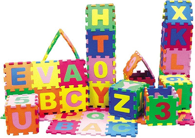Cambly Alphabet and Number Puzzle Mat for Kids Learning & Fun Purpose, Puzzle Foam Mat(36 Pieces)
