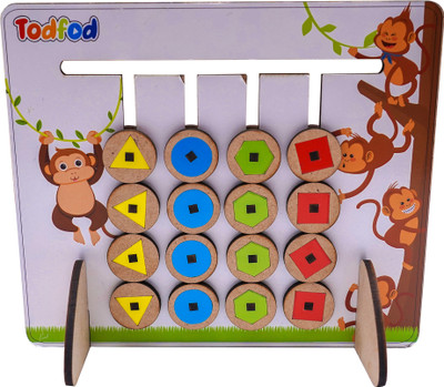 Todfod Wooden Puzzle Toy for Kids Color & Shape Matching Brain Development and Learning(1 Pieces)