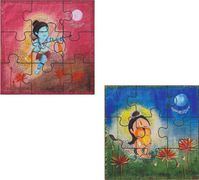 Todfod Wooden Jigsaw Puzzles God Krishn Ganesh Hanuman Characters For Kids Boys & Girls(1 Pieces)