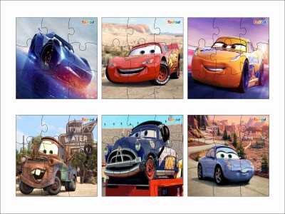 Todfod Wooden Jigsaw Puzzles Disney Pixar Cars Anime Cartoon Characters For Kids(54 Pieces)