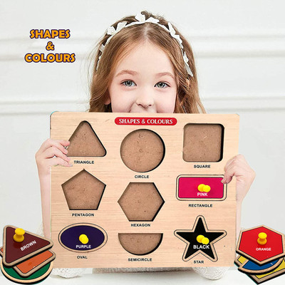 PopPlop in shape toy Geometric Shapes Board for kids shape puzzle Learning Toys Game(1 Pieces)