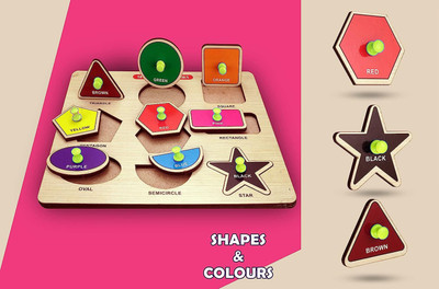PopPlop Learning Board Learn Early Geometric Shapes Matching Puzzles and Cube shape toys(1 Pieces)