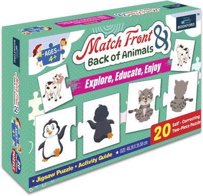 BOOKFORD Match Front & Back Of Animals Card Puzzle Game & Fun and Learning(40 Pieces)