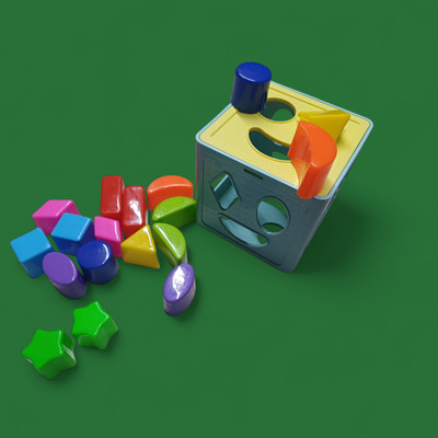 Dorytoys Toy Cube for Shape Recognition Game(1 Pieces)