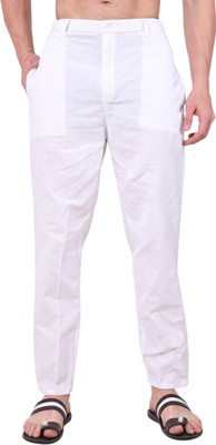 P TEN Regular Fit Men White Trousers