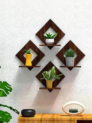 AKURATHCREATION Wooden Wall Shelf(Number of Shelves - 4)