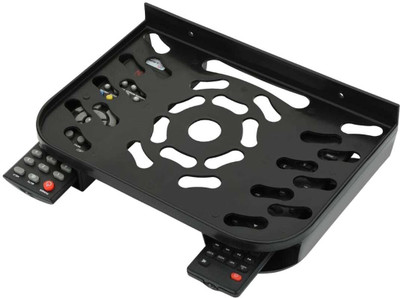 VNS Set Top Box Stand with Double Remote Holder | Plastic Wall Shelf for Living Room Plastic Wall Shelf(Number of Shelves - 1, Black)