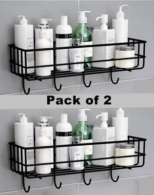DXDT Wall Mount bathroom Shelf/Rack/Storage Organizer for kitchen Steel Wall Shelf(Number of Shelves - 2, Black)