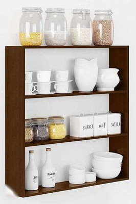 ShaizRArt wooden cave Wooden Kitchen Shelf Racks Wall Shelf Rack For Kitchen Storage MDF (Medium Density Fiber) Wall Shelf(Number of Shelves - 3, Brown)